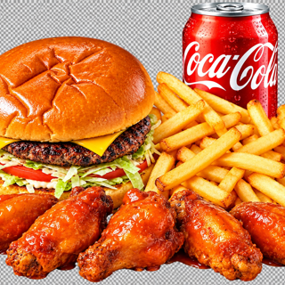 Burger + 5pcs Wings Combo