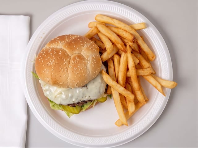Burger + 5pcs Wings Combo.